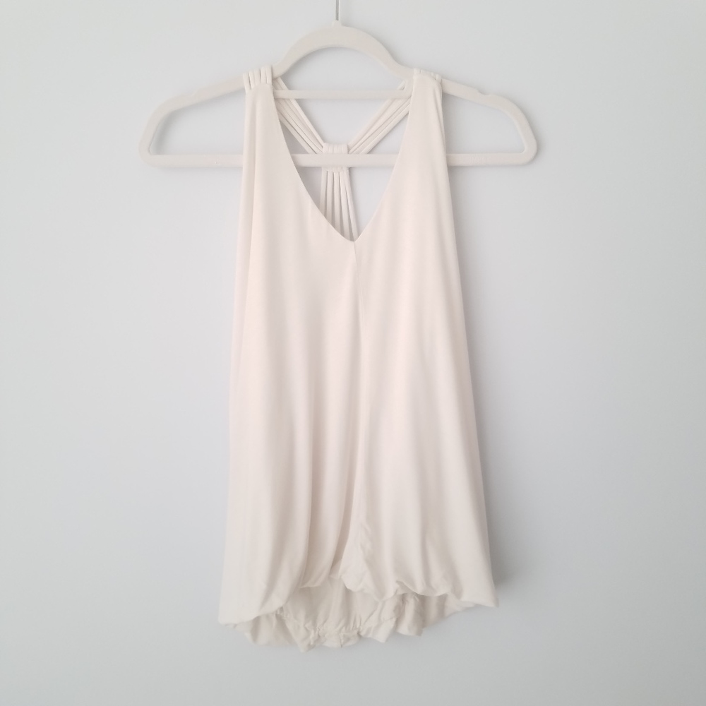 Naked Zebra | White Flowy Tank with Strappy Back